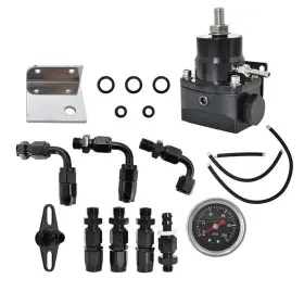 590368 Aftermarket Adjustable Fuel Pressure Regulator Kit 100psi Guage An6 Fitting Universal