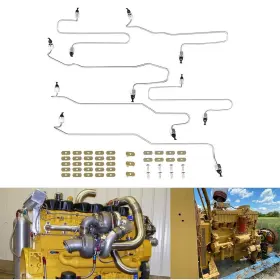 Amqp187 Am-auto 6pcs Fuel Injection Line Kit With Clamps For Caterpillar 3406 3406b 3406c Engine