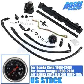 Fdj-040-bdjt-bk-t Aosuracing Fuel Rail Pressure Regulator K Swap Line System Set For Civic Integra Eg Ek
