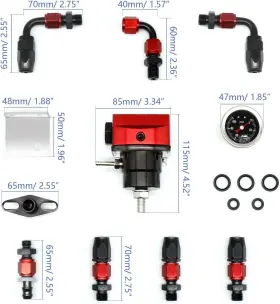 240125-1 Aoxoms Fuel Pressure Regulator Gauge Rail Line D Series For Honda Civic D15 D16 G1n 240125-1 Aoxoms Fuel Pressure Regulator Gauge Rail Line D Series For Honda Civic D15 D16 G1n