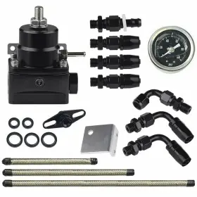 Dd0161 Asmallfish Universal Adjustable Fuel Pressure Regulator Kit Oil 0-100psi Gauge -6an 6an