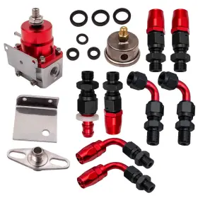 9uhnt8 Bfo Universal Adjustable Fuel Pressure Regulator Kit 100psi Gauge 6an Fitting End 9uhnt8 Bfo Universal Adjustable Fuel Pressure Regulator Kit 100psi Gauge 6an Fitting End