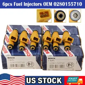 0280155710 Bosch Oem Fuel Injectors Set 6 For Ford Lincoln Mercury 4.6 5.0 V8