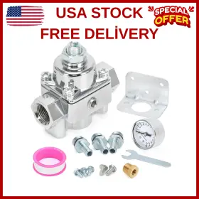 F-fpr05 Branded 12-803 Adjustable Fuel Pressure Regulator With Gauge Compatible Holley And