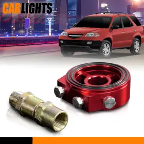 C-02egj0001ard Carlights Fit For Car Sport Jdm Aluminum Oil / Gauge Red Filter Sandwich Adapter Plate Set