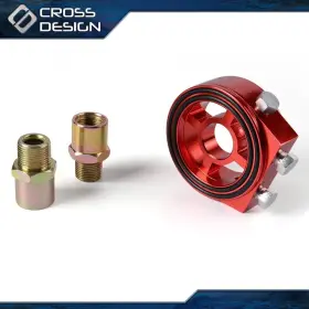 Ht-02egj0001ard Crossdesign Fit For Car Sport Jdm Aluminum Oil / Gauge Red Filter Sandwich Adapter Plate Set