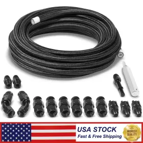 Egqp2451 Eg-auto 6an 3/8 Inch Ptfe Ls Swap Efi Fuel Line Fitting Kit E85 Nbr Rubber Hose 25f