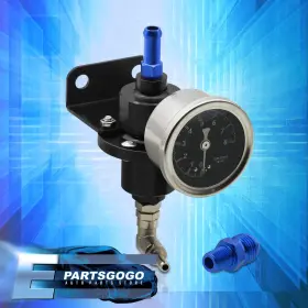 Fpr-003bk-766-o2 Epartsgogo Cnc Machined Aluminum Fuel Pressure Regulator Fpr 1 Ratio Adjustable Black Kit