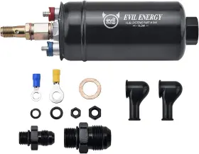 04002 Evil Energy External Inline Fuel Pump Electric 300lph High Flow 12v Universal