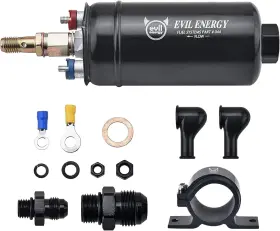 04026 Evil Energy External Inline Fuel Pump Electric 300lph High Flow 12v Black