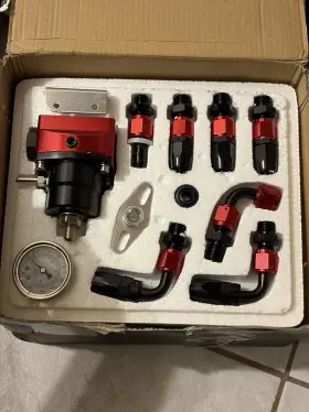 Sau-39 Hiwowsport Universal Adjustable Fuel Pressure Regulator Kit 0-100psi Guage An6 Fittings