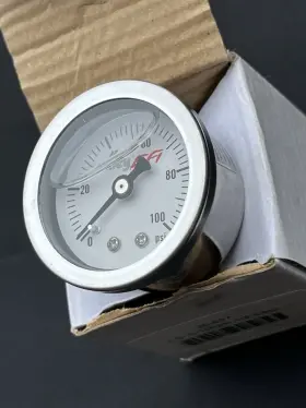 Holley 26-507 Fuel Pressure Gauge White/chrome 0-100psi 1/8 Npt