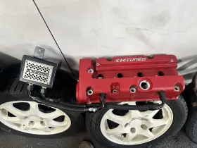 Ktd-kvc-r35 K-tuned Wrinkle Red Vented Valve Cover With Oil Cap For K20a / K24a Heads