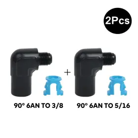An6-38516 Lencoolracing Lk-90 6an Male To 3/8 Inch And 5/16 Quick-disconnect Female 90 Efi Fuel Rail Fitting 2pcs