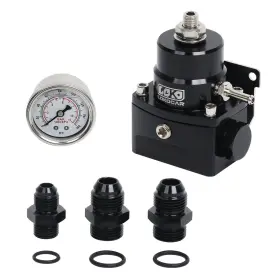Lk-fpr-002b Lencoolracing An8/8/6 Fuel Inject Regulator With 0-160psi Boost Gauge High Pressure 8an Black