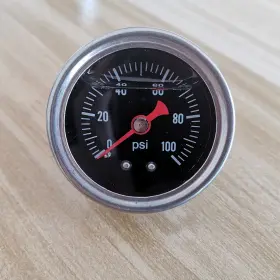 Rsc191bk Luxeauto 0-100psi Pressure Regulator Gauge Oil Fuel Liquid Filled 1/8 Inch Npt