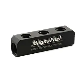 Mp-7610-03-blk Magnafuel/magnaflow Fuel Systems 3-port Log For Holley 12-803 Regulators