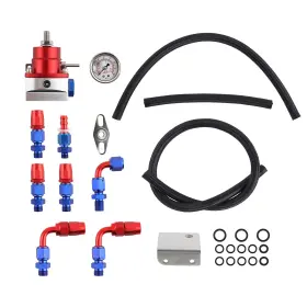 Maxpeedingrods 0vp8eb Black Adjustable Fuel Pressure Regulator Kit 100psi Guage An6 Fitting Newest 1x