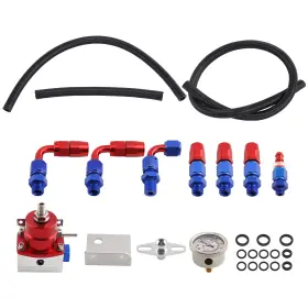 Maxpeedingrods 0xfwcn Adjustable Fuel Pressure Regulator Kit 100psi Guage -an6 Fitting Safe Red Black