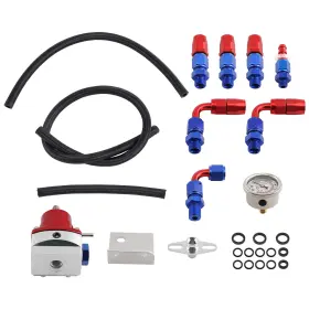 2uhw9q Maxpeedingrods Universal Adjustable Fuel Pressure Regulator Kit 100psi Guage An6 Fitting Oil