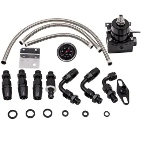 4v2oun Maxpeedingrods Universal Adjustable Fuel Pressure Regulator Kit 100psi Gauge An 6 Fitting End