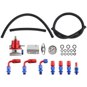 Po70wi Maxpeedingrods Universal Adjustable Fuel Pressure Regulator Kit And 100psi Gauge 6an Fitting End