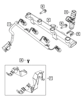 04627223aa Mopar Genuine Fuel Rail 4627223aa