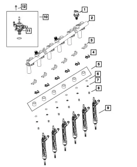 68465820aa Mopar Genuine Fuel Injector Clip