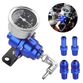 Nsioutlet 600609596005 Adjustable Fuel Pressure Regulator Gauge Kit Universal Vehicle Refitting 160 Psi