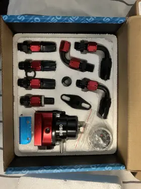 Osias 741477177948 Black Adjustable Fuel Pressure Regulator Kit An 6 Fitting End 160psi