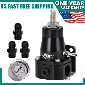 7845bk Pqy Adjustable 14-36 Psi Efi Fuel Pressure Regulator Kit With Oil Gauge An6 Fittings