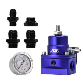 7855-n Pqy Fuel Pressure Regulator An8 Feed An6 Return 0-160psi Gauge Blue Line