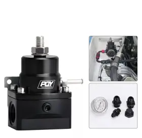 7855bk Pqy Fuel Pressure Regulator With Gauge An8 Feed An6 Return Line End Cap