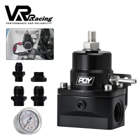 Pqy7855bk Pqy An8/8/6 Fuel Inject Regulator With Boost And Gauge High Pressure 8an Black 1/8ftft
