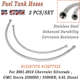 15077513 Quality Reproductions 15167372 Fuel Tank Hoses For Gmc Sierra 2500hd 2001-2010 6.6l Duramax