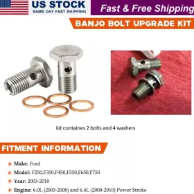 Seqp601 Se-auto Fuel Banjo Bolt Washer Upgrade Kit For Ford F250 F350 F550 Powerstroke 6.0l 6.4l