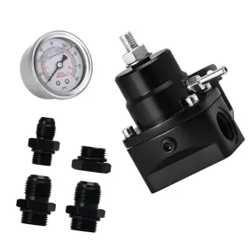 Vehicle-321 Senta Adjustable Fuel Pressure Regulator Bypass Gauge 6an An8 Fitting Inject 3-70psi