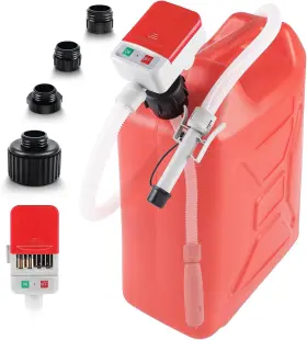 202410312 Skyjdm Fuel Transfer Pump With Auto-stop Sensor And 4 Tank Adapter 2.4gpm 51 Inch Red