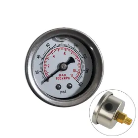 Rsc191sl Sreuoil Universal Manual Inline Fuel Pressure Regulator Gauge Liquid Filled 0-160psi