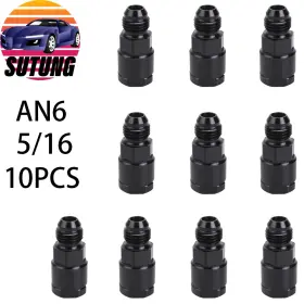 Ofi027 Susu 10pcs 6an Male To 5/16 Fuel Rail Adapter Efi Fitting Quick Disconnect Screw On