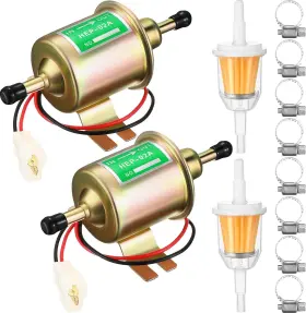 1741 Threlaco 2 Pcs Electric Fuel Pump Kit 12v Universal Low Pressure 4-7 Psi Gas Gold