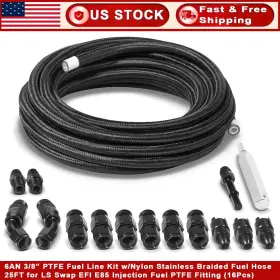 Tkqp2451 Tkauto 6an Ptfe Fuel Line Kit 25ft For Ls Swap Efi E85 Turbo Oil Coolant Transmission