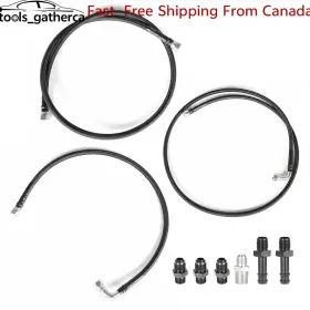 Tg4684056 Tools Gatherca 1pcs Transmission Cooler Lines Kit Hoses Ss Fit For 96-02 Dodge Ram 5.9l 47re