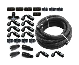 Ts-su-6flk-am-ff Torque Solution Braided Fuel Line Kit For -6 Aeromotive Fpr - Subaru Wrx