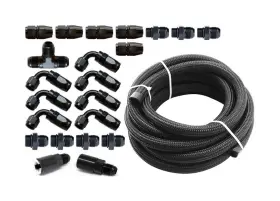 Ts-su-6flk-am Torque Solution Ts Braided Fuel Line Kit For -6 Aeromotive Fpr Subaru Wrx 02-14 Sti 07-18