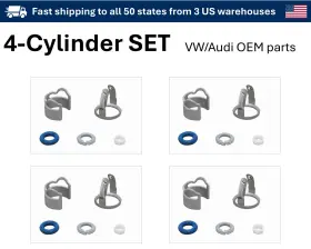 W01331774282 Volkswagen 4x 06d998907 06d99890a Genuine Vw Audi Fuel Injector Seal Kit 2.0t 2006-2013