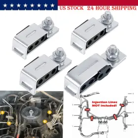 Qp1338 Vsshop Diesel Fuel Injection Line Clamp Set For 1983-1994 Ford 6.9l And 7.3l Idi Engine