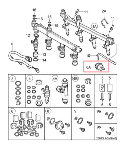 55353040 Wjd Saab 9-3 2.0 08-11 B207 Fuel Pressure Regulator