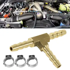Xp0610 X-parts Fuel Injector Return Line Tee Inch T Fitting Brass For Ford 6.7l Powerstroke 11-20