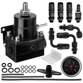 Afipr1001bk Yeherit Adjustable Efi Fuel Pressure Regulator Kit With Bypass Return 0-100 Psi Gaug